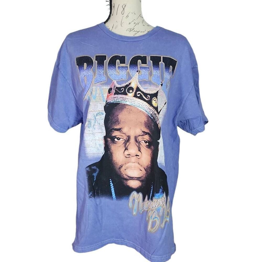 Notorious B.I.G Unisex Size Large Purple Biggie Smalls Short Sleeve T-shirt